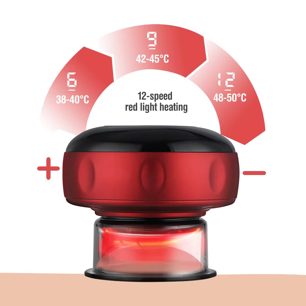 6/12 Levels Electric Cupping Massager Intelligent Breathing Negative Pressure Scraping Instrument for Relieve Physical Fatigue