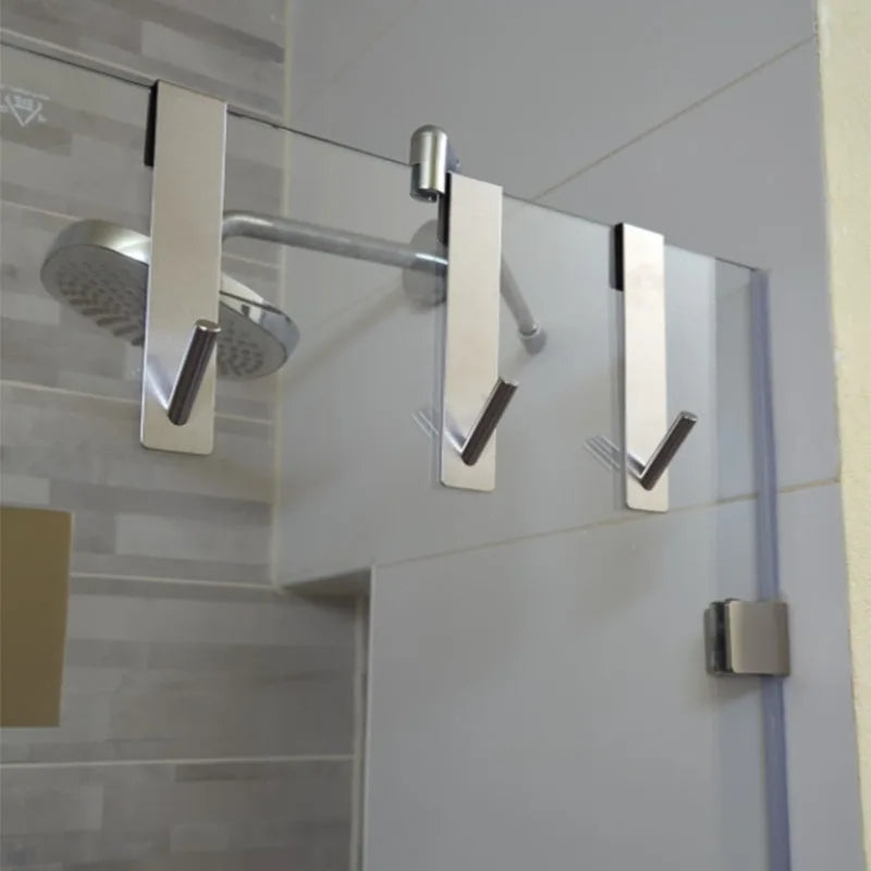Stainless Steel Glass Shower Door S-Shaped Towel Rack - Bathrobe Hanger