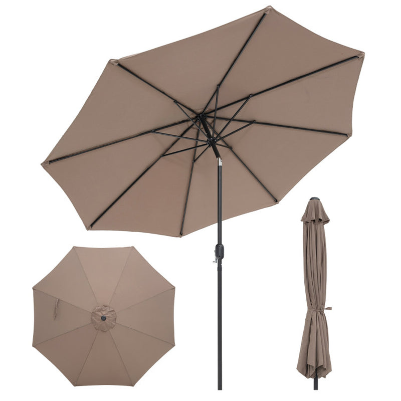 10 Feet Outdoor Patio Umbrella with Tilt Adjustment and Crank