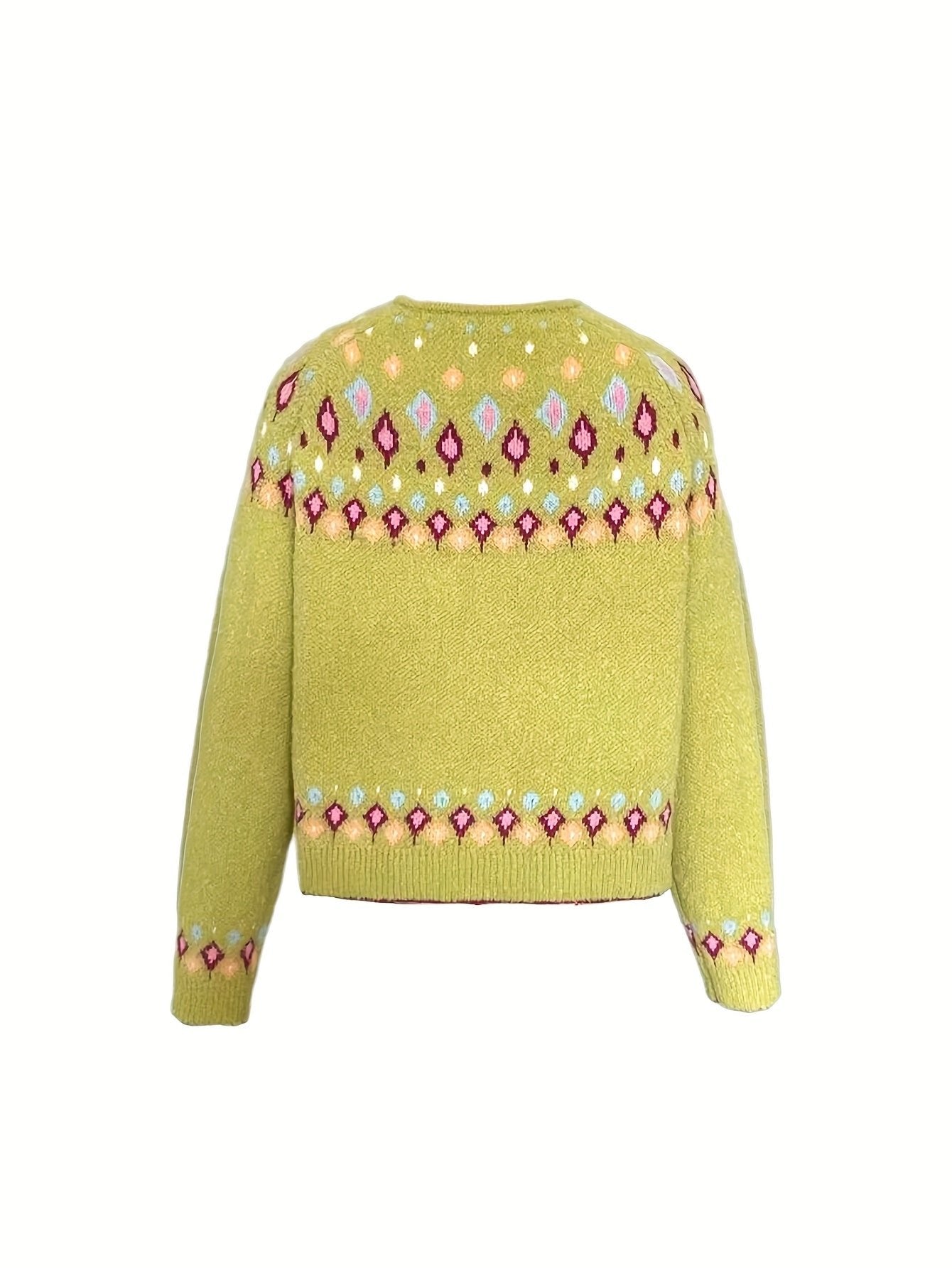Women's Oversized Floral Christmas V-Neck Cardigan