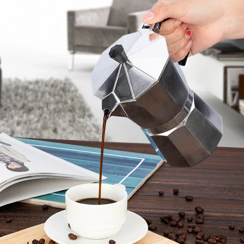 Mocha Coffee Pot-Italian Aluminum Octagonal Shap-Coffee-Tea Maker