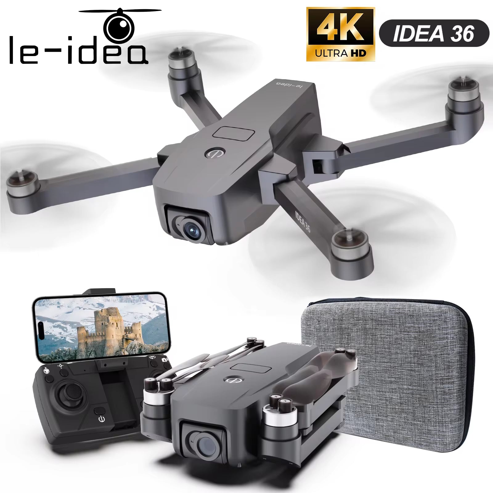 IDEA36 GPS RC Drone with 4K Camera 5Ghz WIFI FPV Optical Flow Positioning Quadcopter Brushless Motor Remoted Control Drones C0