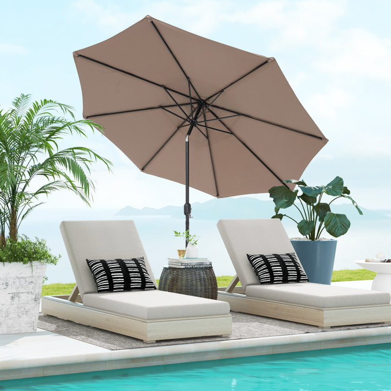 10 Feet Outdoor Patio Umbrella with Tilt Adjustment and Crank