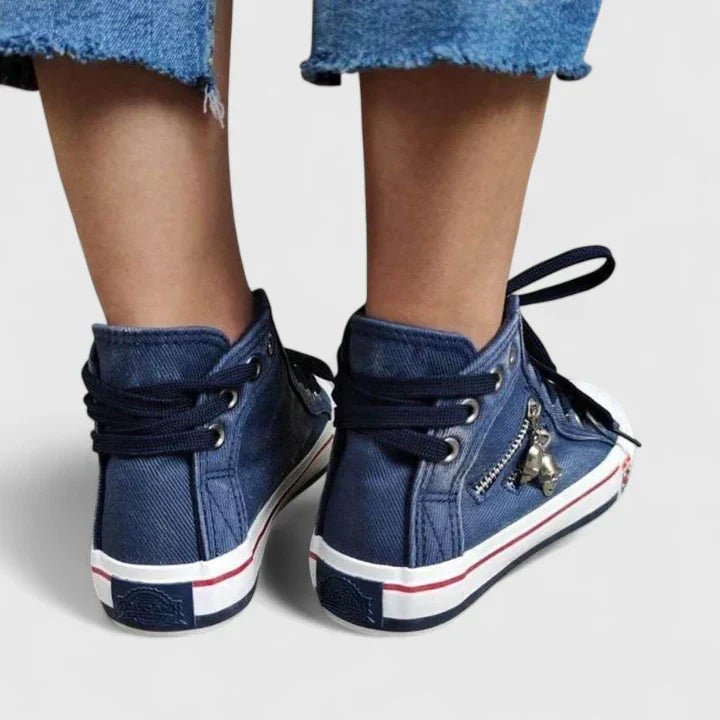 Women's Denim High-Top Trainers