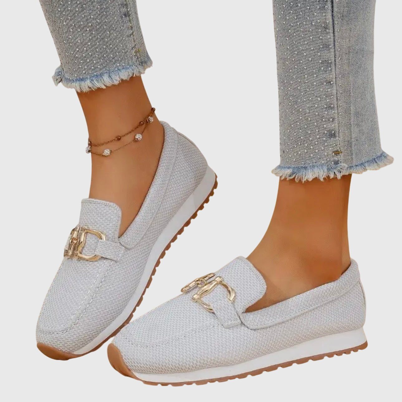 Women's Knit Platform Slip-On Trainers - White