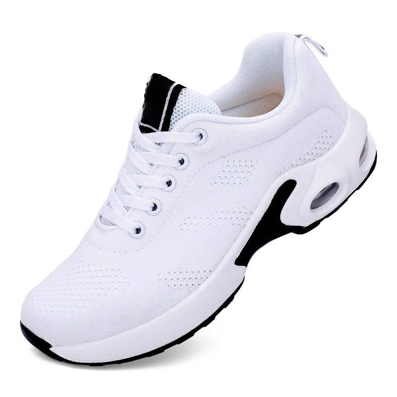 Women's Air Cushion Knit Lace-Up Platform Trainers