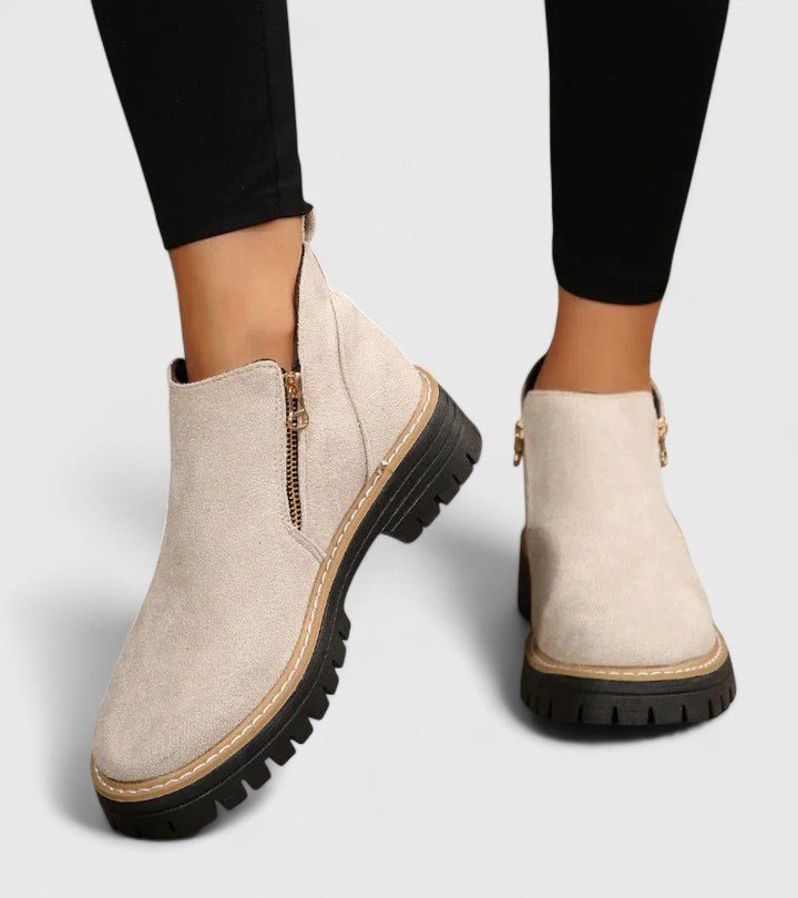 Women's Suede Ankle Boots - Pink