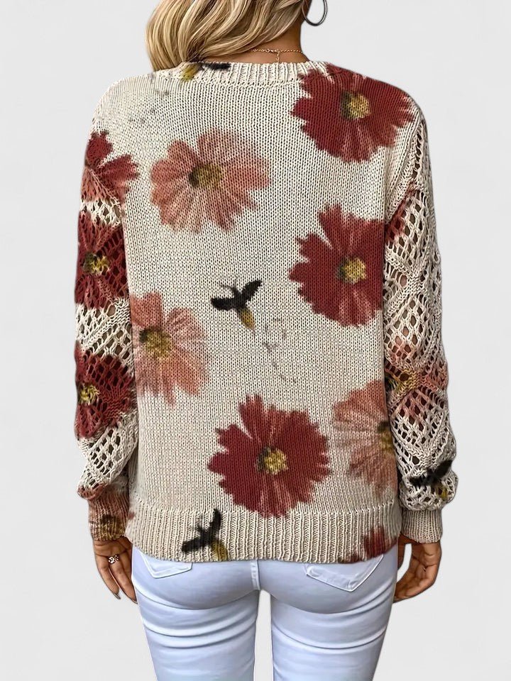 Women's Floral V-Neck Jumper