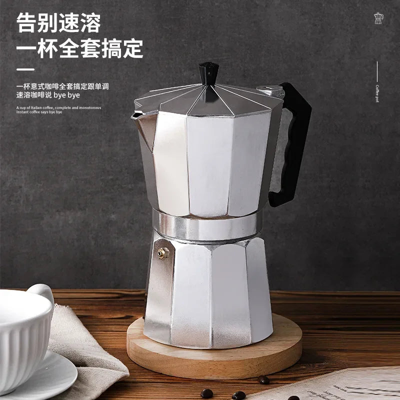 Mocha Coffee Pot-Italian Aluminum Octagonal Shap-Coffee-Tea Maker