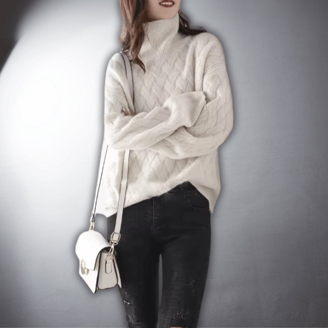 Women's Chunky Oversized Wool Roll Neck Jumper