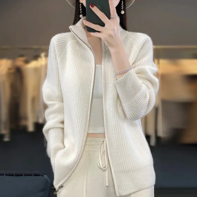 Women's Ribbed Wool Cardigan