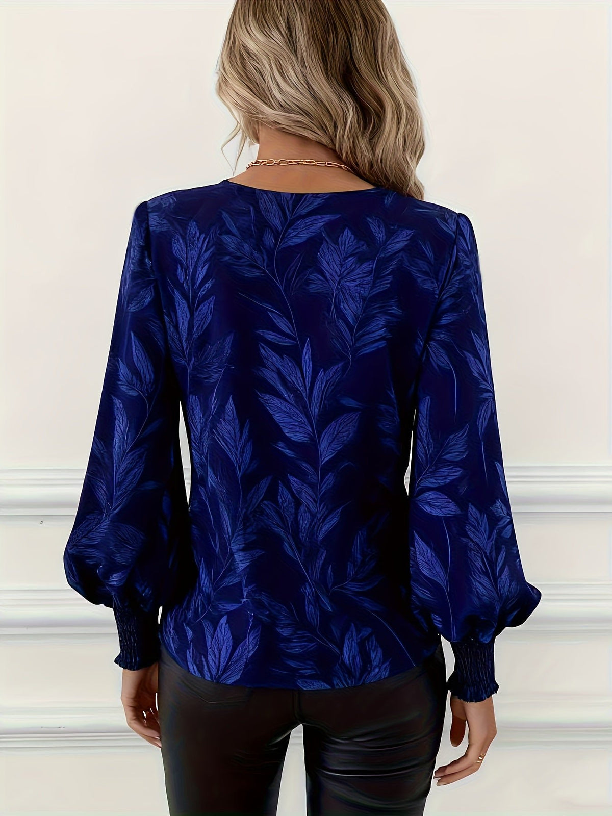 Women's Satin V-Neck Blouse