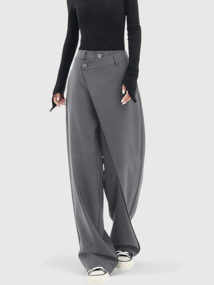 Women's Black Work High-Waisted Wide-Leg Trousers