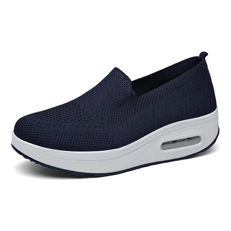 Women's Platform Knit Slip-On Trainers - Blue
