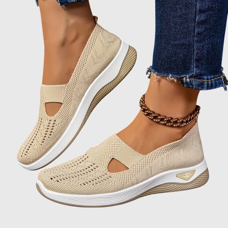 Women's Chunky Platform Knit Slip-On Wedge Trainers