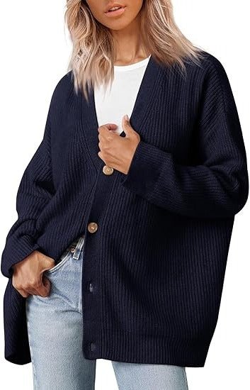 Women's Ribbed V-Neck Cardigan