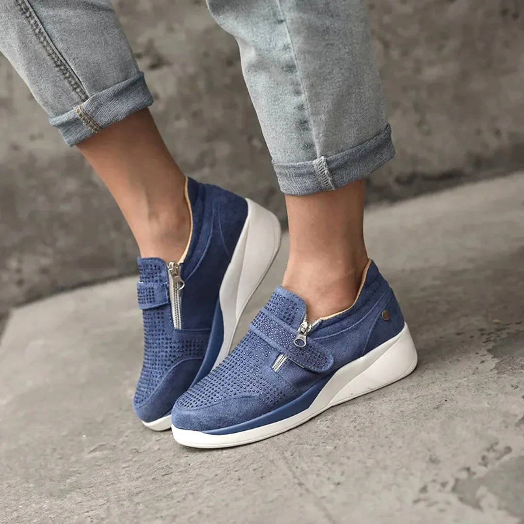 Women's Suede Wedge Trainers