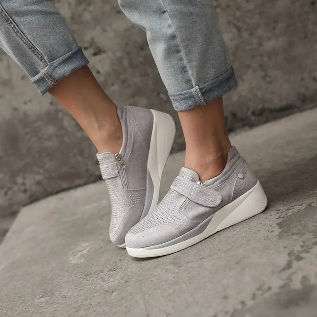 Women's Suede Wedge Trainers
