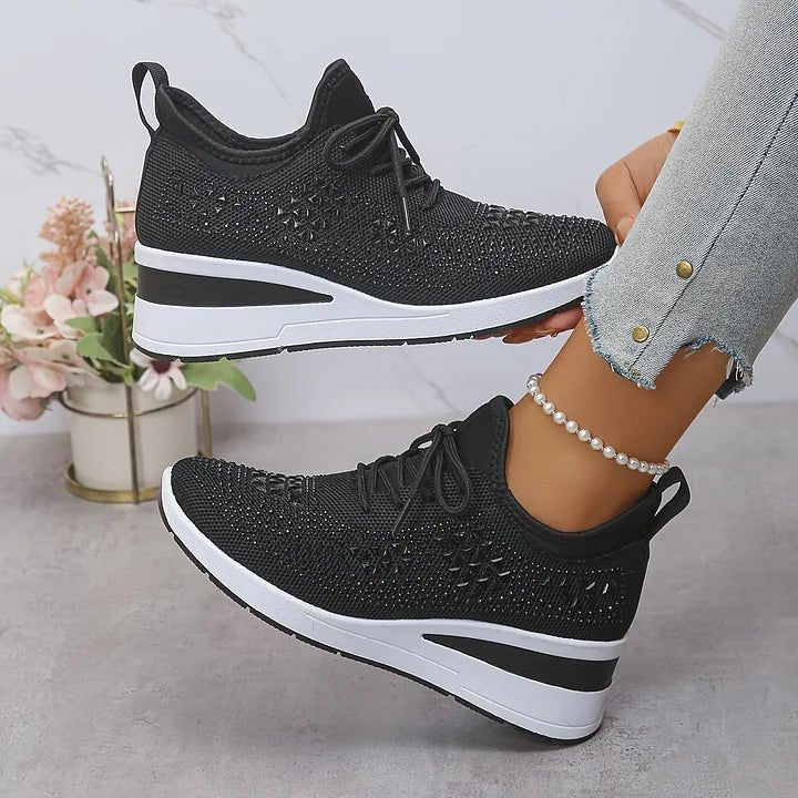 Women's Knit Platform Slip-On Wedge Trainers