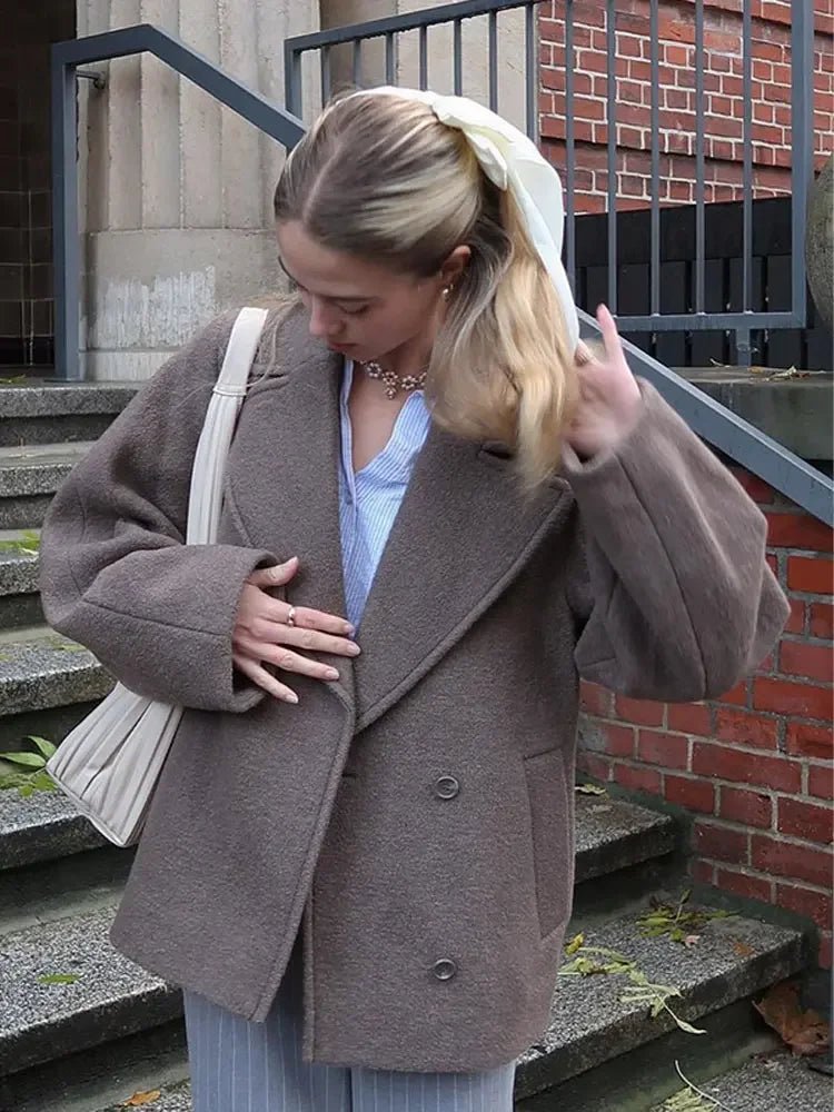 Women's Cropped Wool Coat