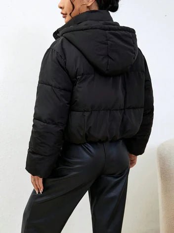 Women's Oversized Cropped Hooded Puffer Jacket