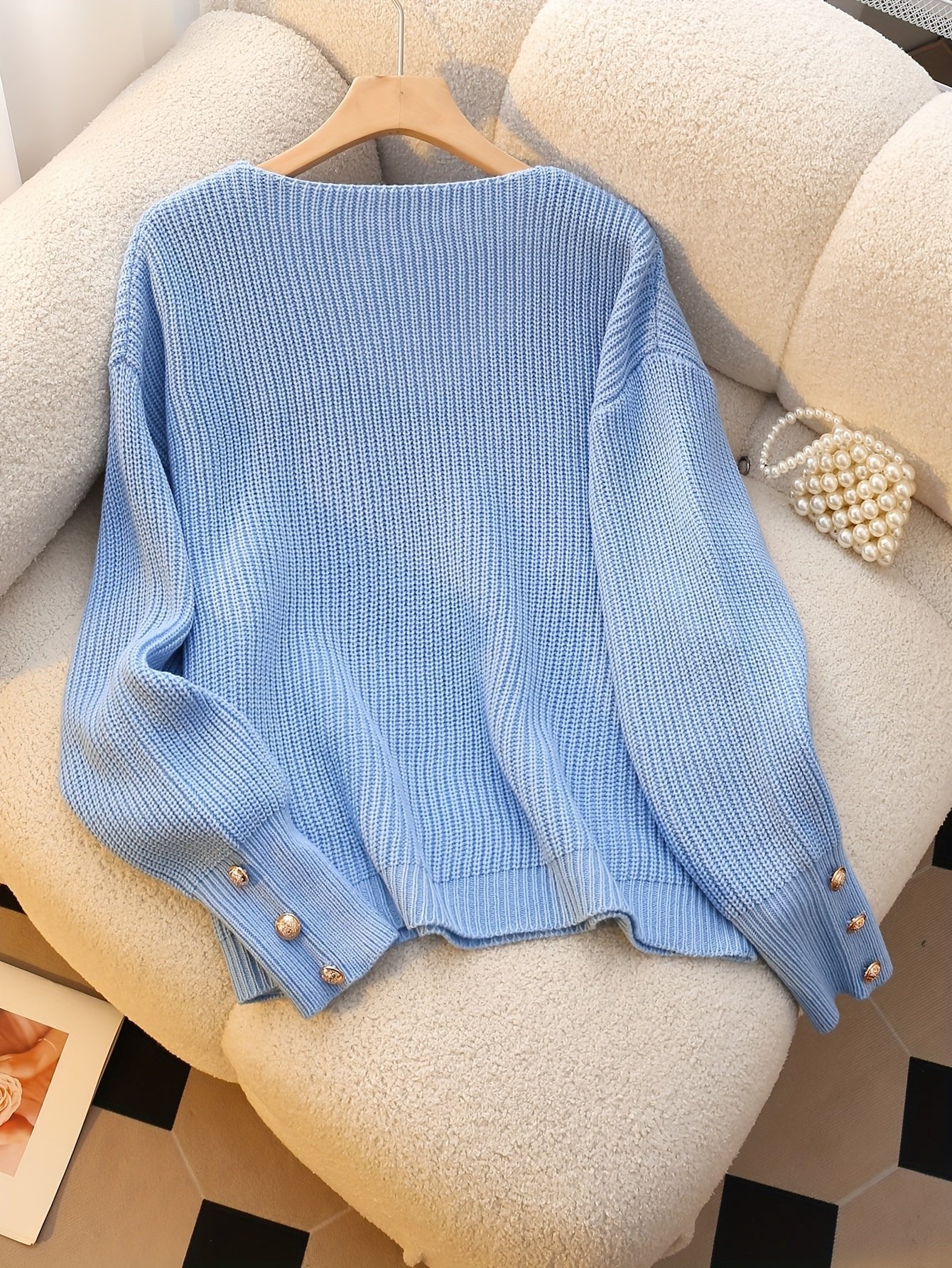 Women's V-Neck Long Sleeve Blouse