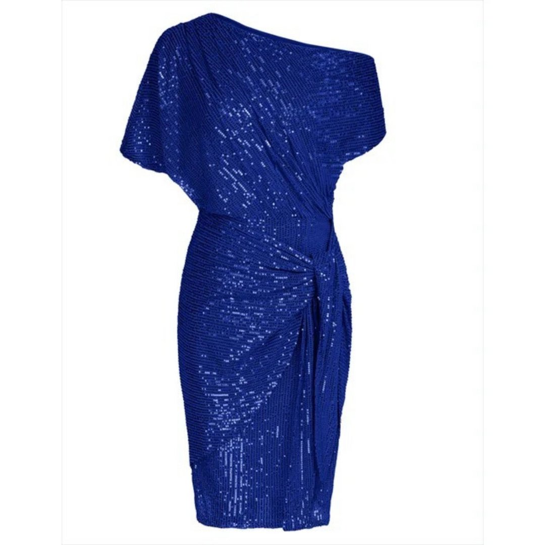Women's Bodycon Cocktail Knit Dress - Blue
