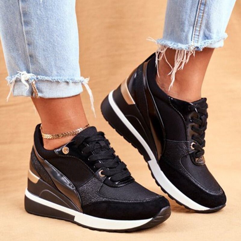 Women's Wedge Lace-Up Platform Trainers