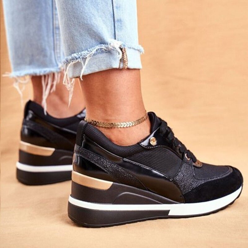 Women's Wedge Lace-Up Platform Trainers