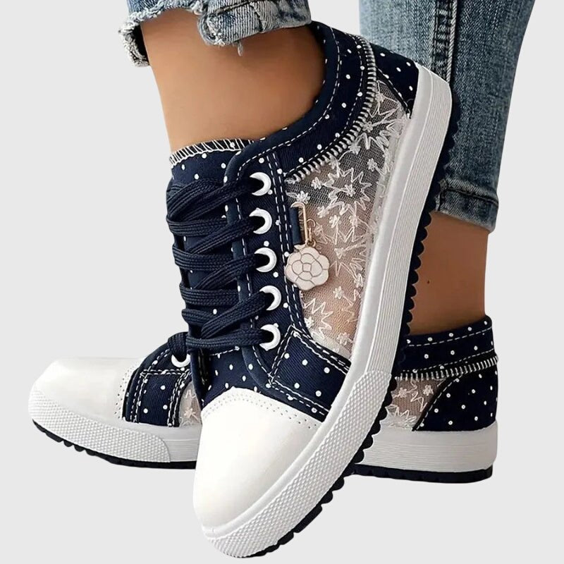 Women's Floral Lace-Up Trainers