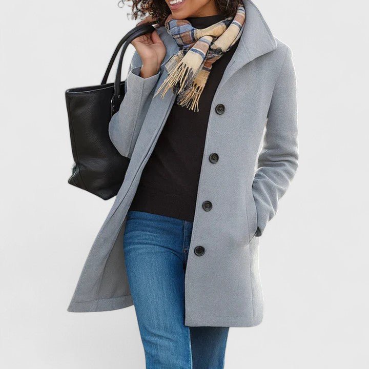 Women's Wool Coat - Light Gray