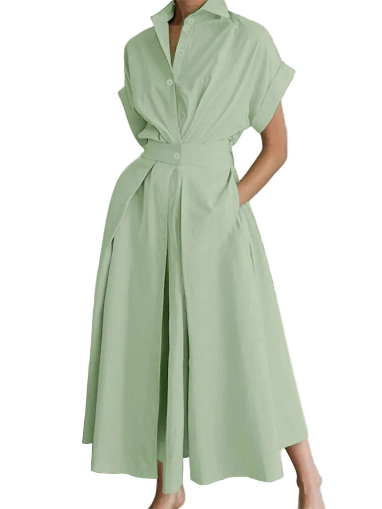 Women's Midi Shirt Dress - Green