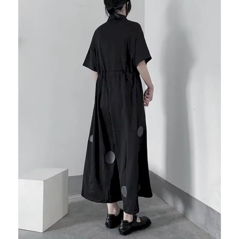 Dot Jumpsuits for Women Harajuku Korean Fashion Wide Leg Pants One Piece Outfits Women Rompers Loose Casual Vintage Playsuits