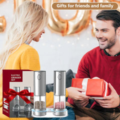 Electric Pepper Grinder Stainless Steel Salt and Pepper Grinder USB Rechargeable Adjustable Coarseness Spice Mill Kitchen Tool