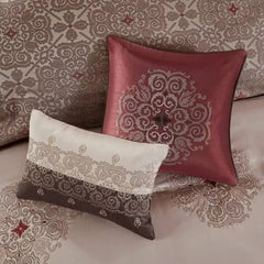 24-Piece Room in a Bag Comforter Set-Satin Jacquard, All Season Luxury Bedding, Sheets, Decorative Pillows and Curtains, Queen