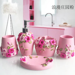5pcs/Set Resin Bathroom Holding Kit- Suite Home Accessories
