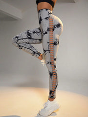 3 Pack Women'S Tie-Dye Cutout Yoga Pants High-Waisted Leggings Women'S Tie-Dye Leggings,, Leggings Women High Waisted Seamless Workout Leggings Gym Booty Tights Tummy Control Yoga Pants
