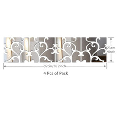 4Pc Acrylic Mirror Wall Stickers Self Adhesive Flower ShapeHome Living Room