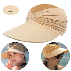 Polyamide Sun Protect Wide Brim Sunhat Women Outdoor Summer Hat Open Top Hollow Cap Adult Sun Visor Hat Travel Seaside Beach Hat