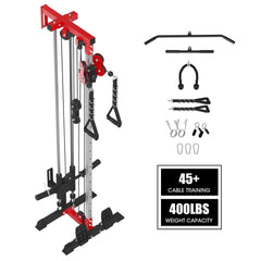Cable Crossover Machine, Lat Pull down Machine, Wall Mounted Pulley Tower Functional Trainer with Adjustable 26 Positions Dual Pulley System, Lat Pulldown Cable Training for Home Gym Fitness