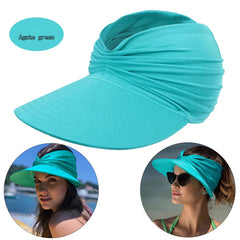 Polyamide Sun Protect Wide Brim Sunhat Women Outdoor Summer Hat Open Top Hollow Cap Adult Sun Visor Hat Travel Seaside Beach Hat