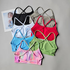 Solid Color Soft High Strength Women Fitness Bra Tight Sport Top Gym Top Training Gym Yoga Underwear Tight with Chest Pad Suit