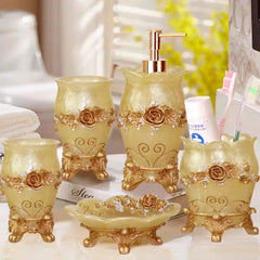5pcs/Set Resin Bathroom Holding Kit- Suite Home Accessories