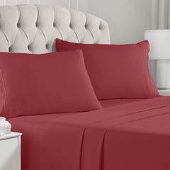 Queen Size Bed - 6 Piece Iconic Collection Bedding Sheets & Pillowcases - Hotel Luxury, Soft, Cooling Bed Sheets
