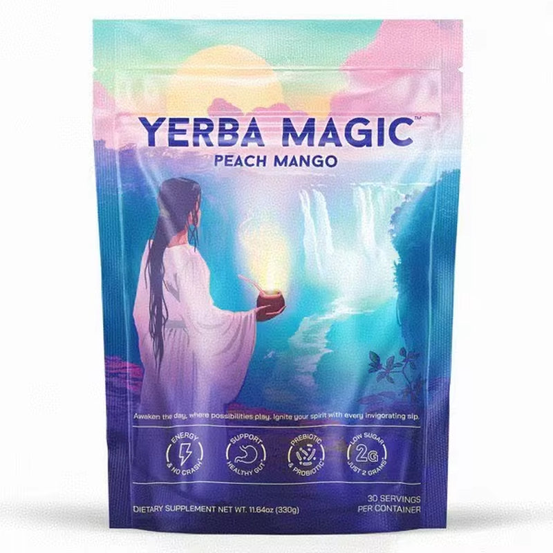 Prebiotics and Probiotics Yerba Mate Instant Tea Powder 3-In-1 Super Drink Clean Energy, Gut Health