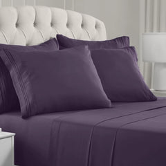 Queen Size Bed - 6 Piece Iconic Collection Bedding Sheets & Pillowcases - Hotel Luxury, Soft, Cooling Bed Sheets