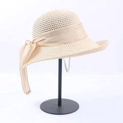2019 Summer Bow Ribbon Sun Hat Panama Women'S Cap Bonnet Beach Straw Hats Summer Hats for Women Шляпа Соломенная Gorro Mujer