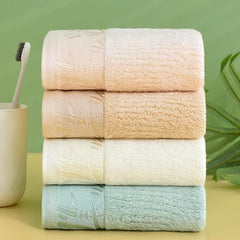 Inyahome Pack of 1/4/6 Bamboo Fiber Bathroom Towels Sets 34X74Cm Hand Face Bath Towel Gift Towel Sheet 타월 Serviettes Cream Green