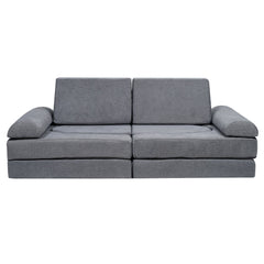 VEVOR Kids Couch, 10Pcs Modular Kids Play Couch, Toddler Couch Sofa Bed, Kids Chair Seat Playroom Furniture, Kids Sofa with Removable Cover for Kids Girls & Boys, Grey