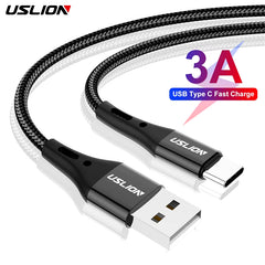 3A USB Type C Cable Wire for Samsung S10 S20 Xiaomi Mi 11 Mobile Phone Fast Charging USB C Cable Type-C Charger USB Cables